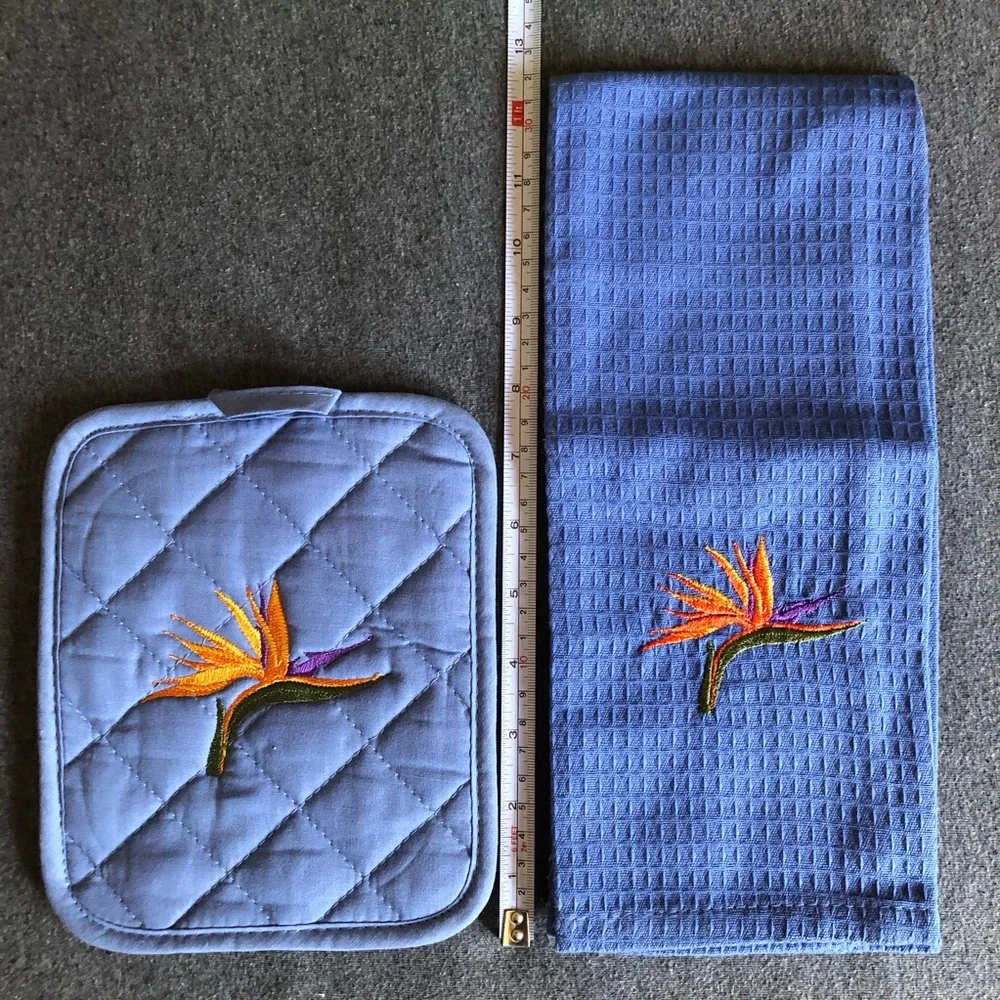 Bird of Paradise Pot Holder and Hand / Tea Towel Set