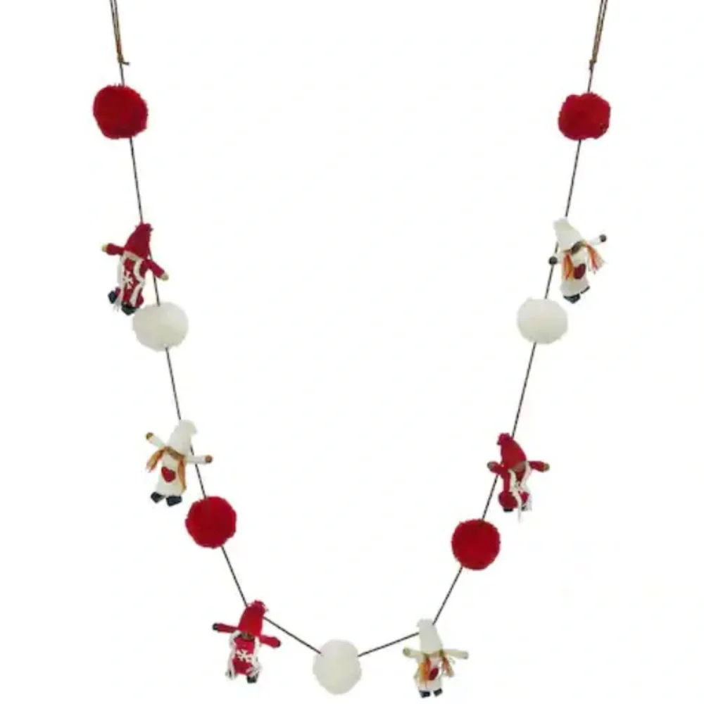 Knit Multicultural Nordic Climber Christmas Garland