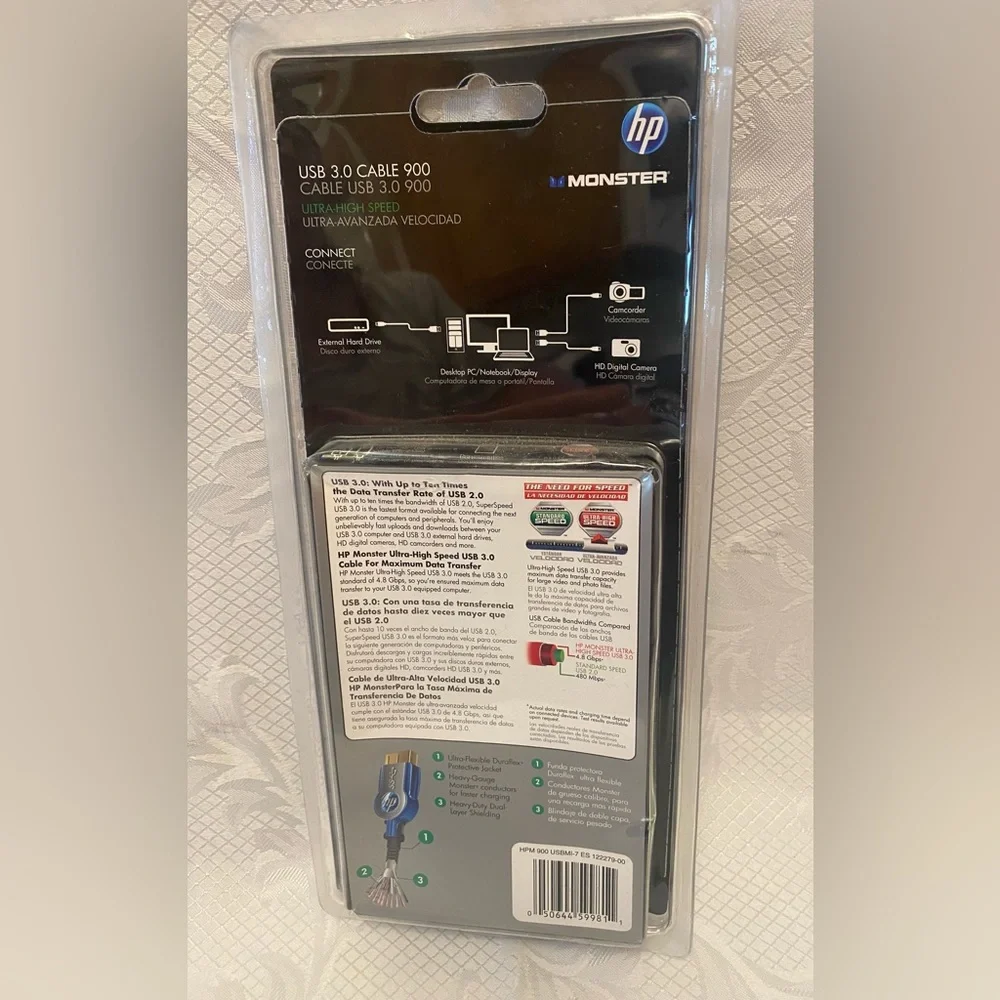 Hp Monster Micro USB 3.0 Cable 900 Ultra High Speed 7 foot cable.