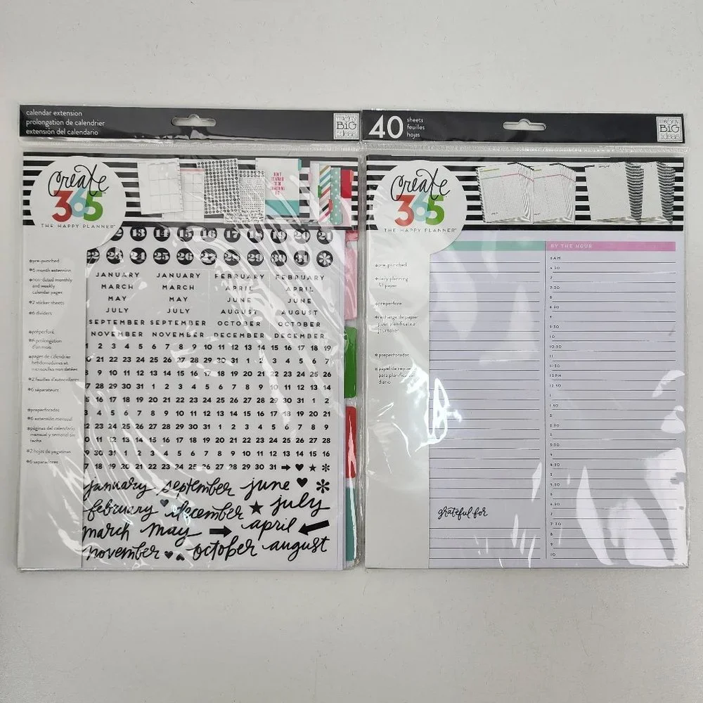 Create 365 The Happy Planner 40 Daily Planning Sheets & 5 Month Extension Set