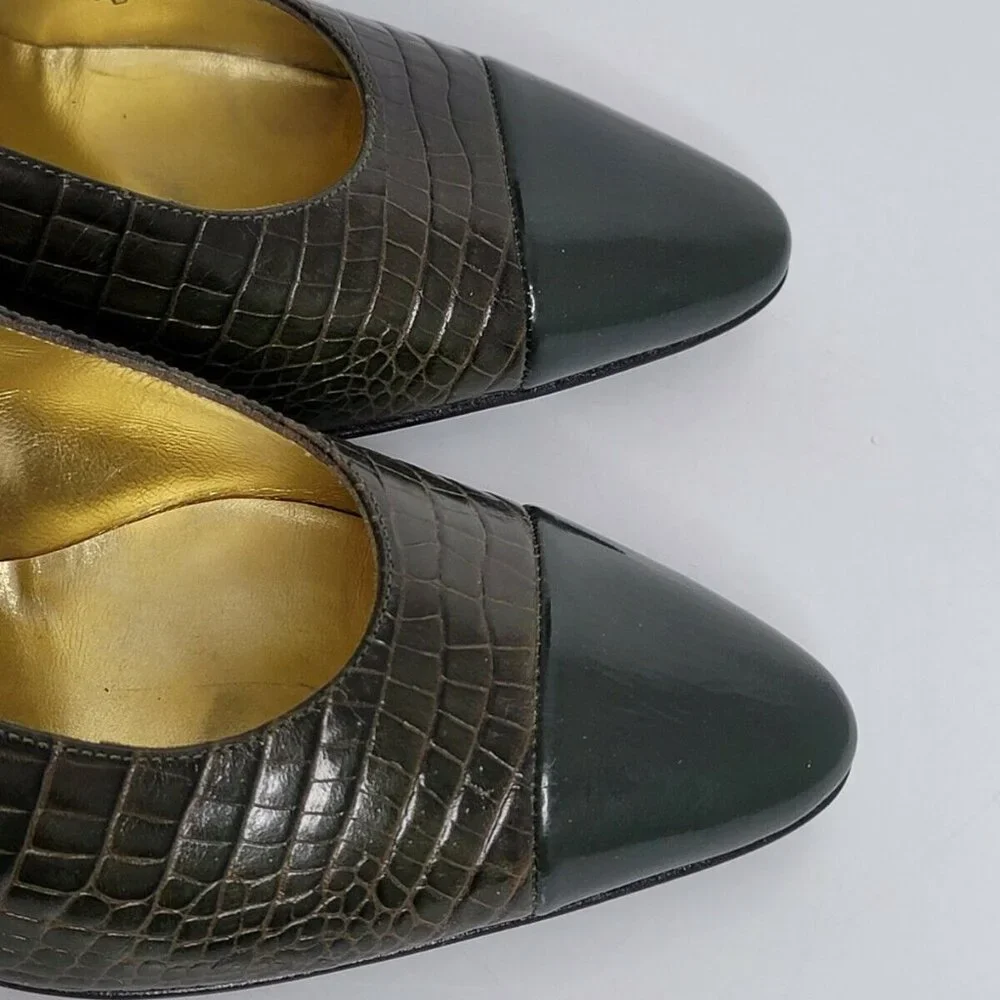 Bruno Magli lizard leather see
