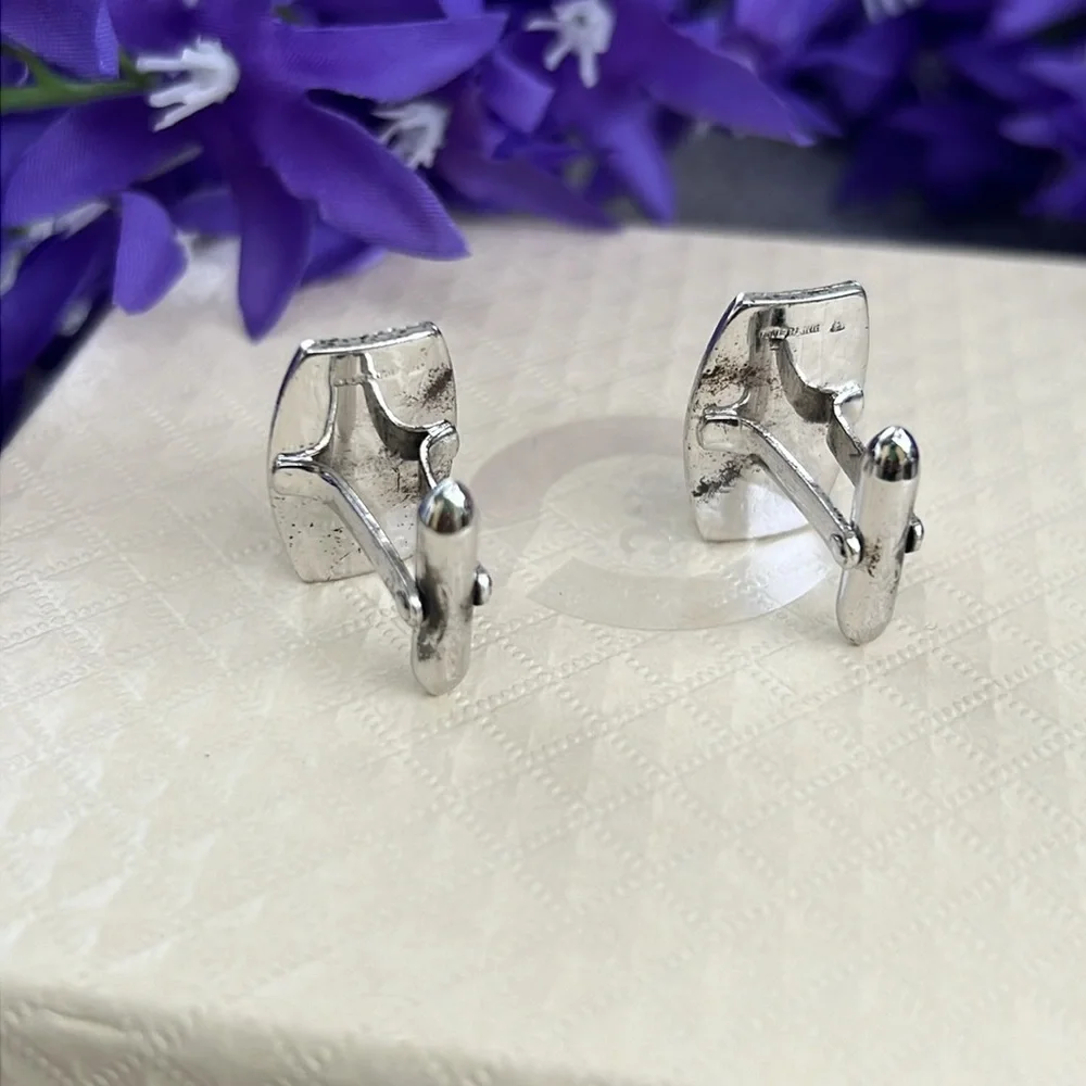 Vintage Sterling silver men’s cuff links set of two marked