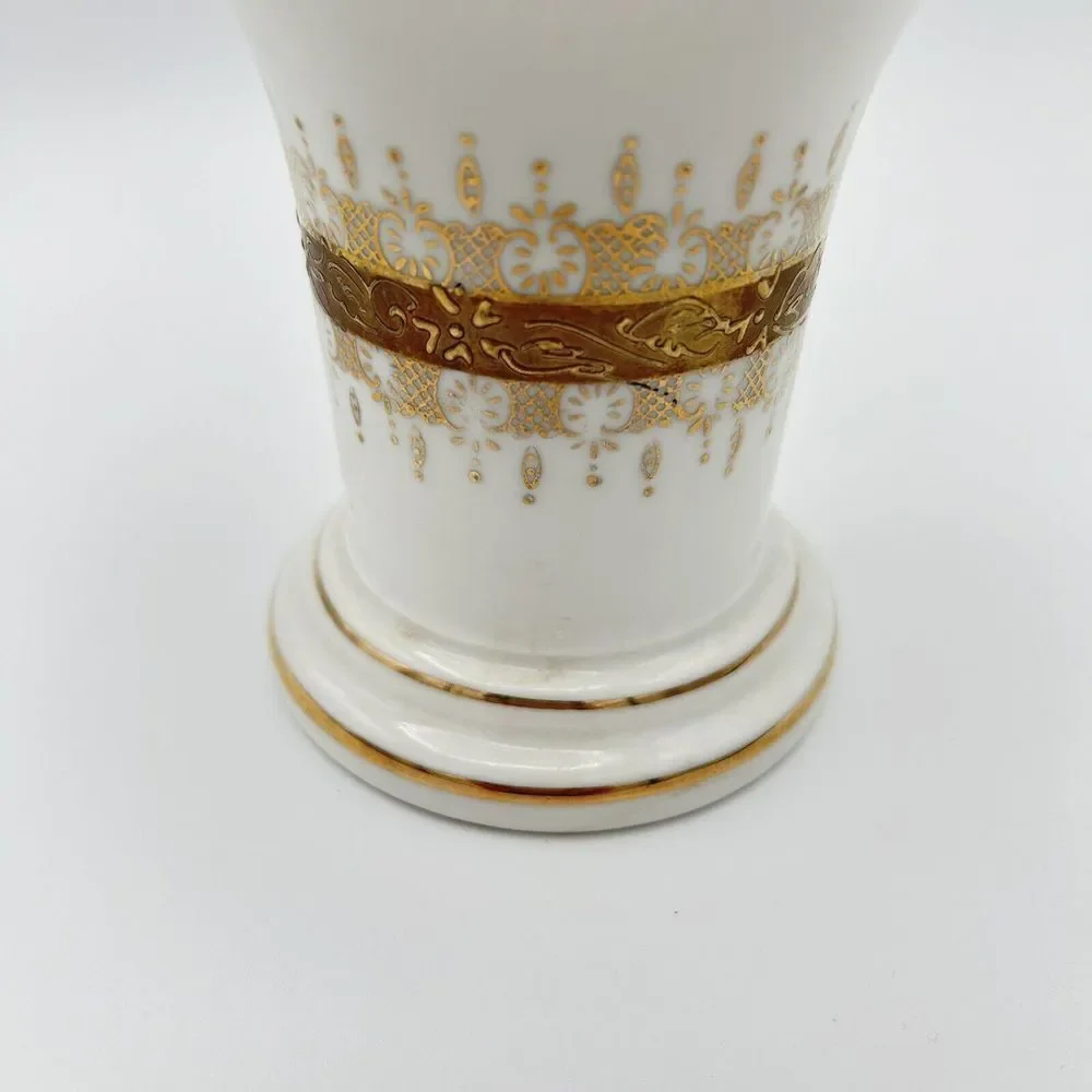 Vintage Andrea By Sadek Porcelain Toothbrush Makeup Holder Gold Lace