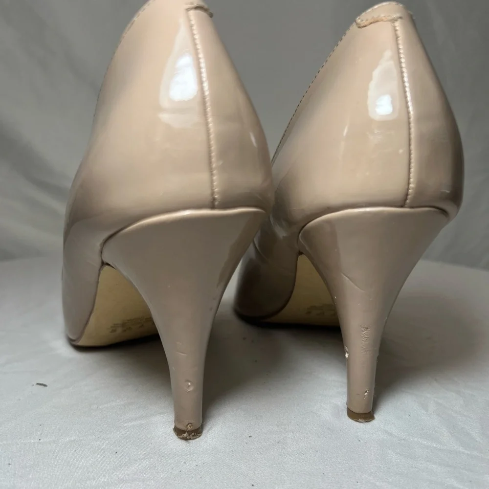Fergalicious by Fergie Nude Patent Leather Pumps - Size 9