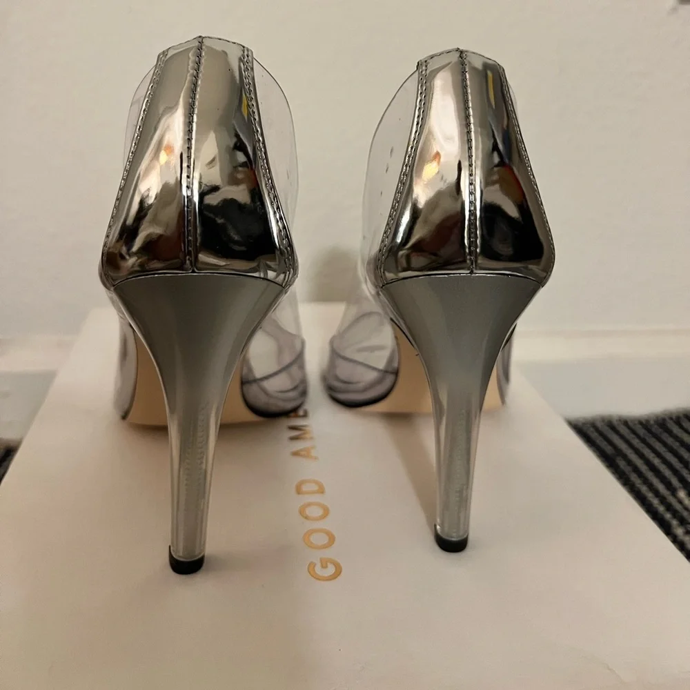 New In Box Good American Glass Cinder-F*cking-Rella Pump