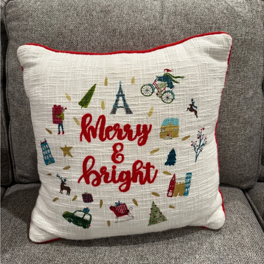 Merry & Bright Holiday Pillow