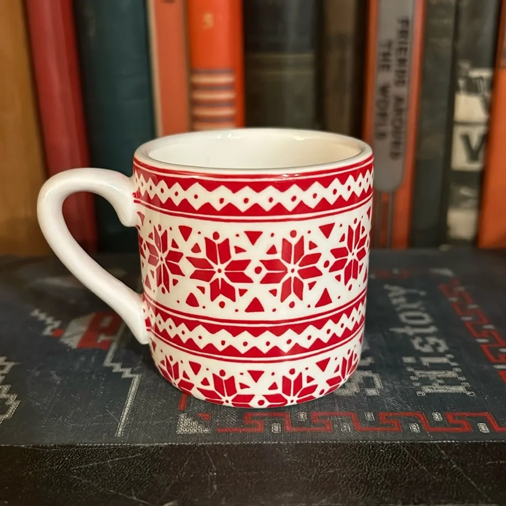 NWT Sur La Table Holiday Fair Isle Espresso Mug