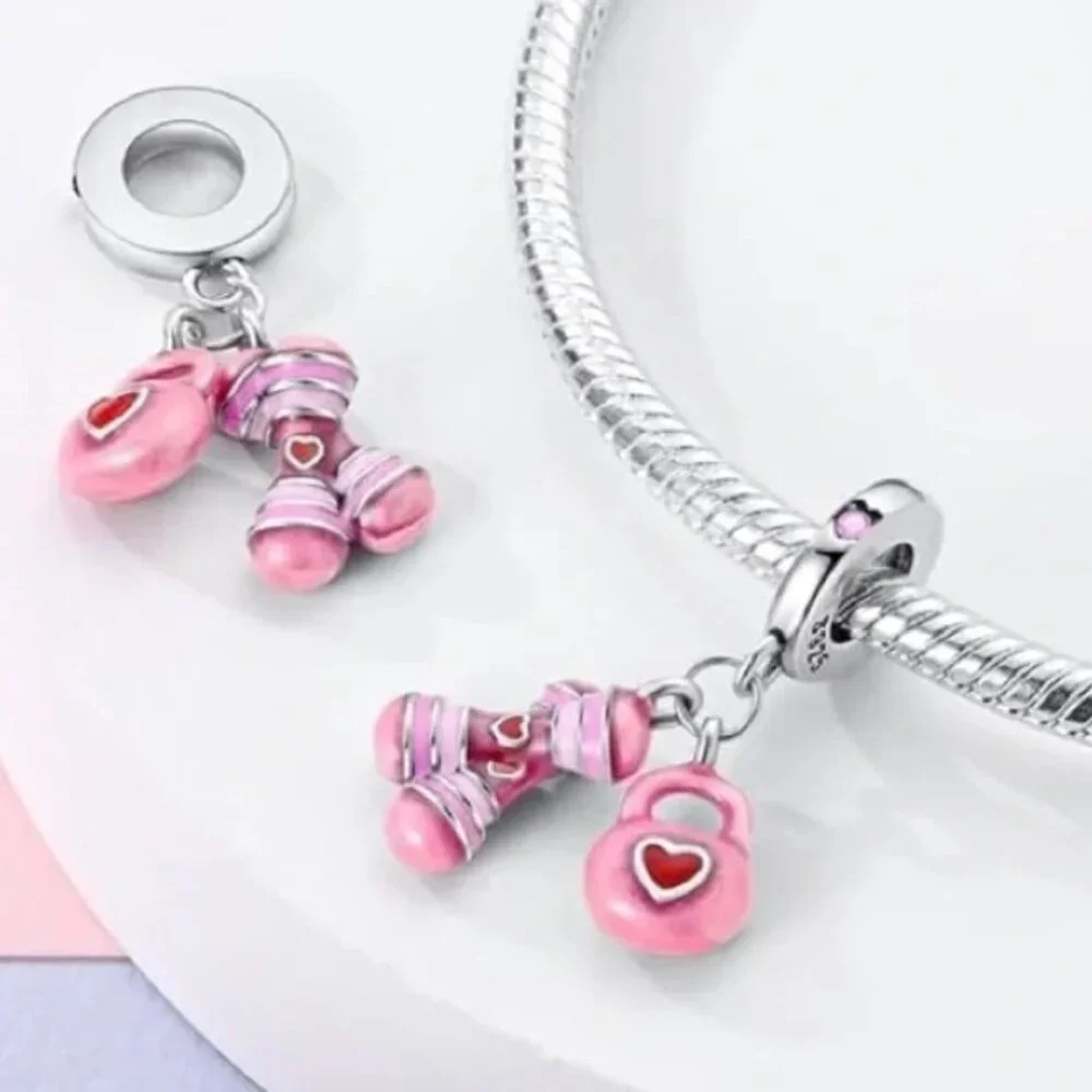 Workout 925S Charm Compatible with Pandora Bracelet