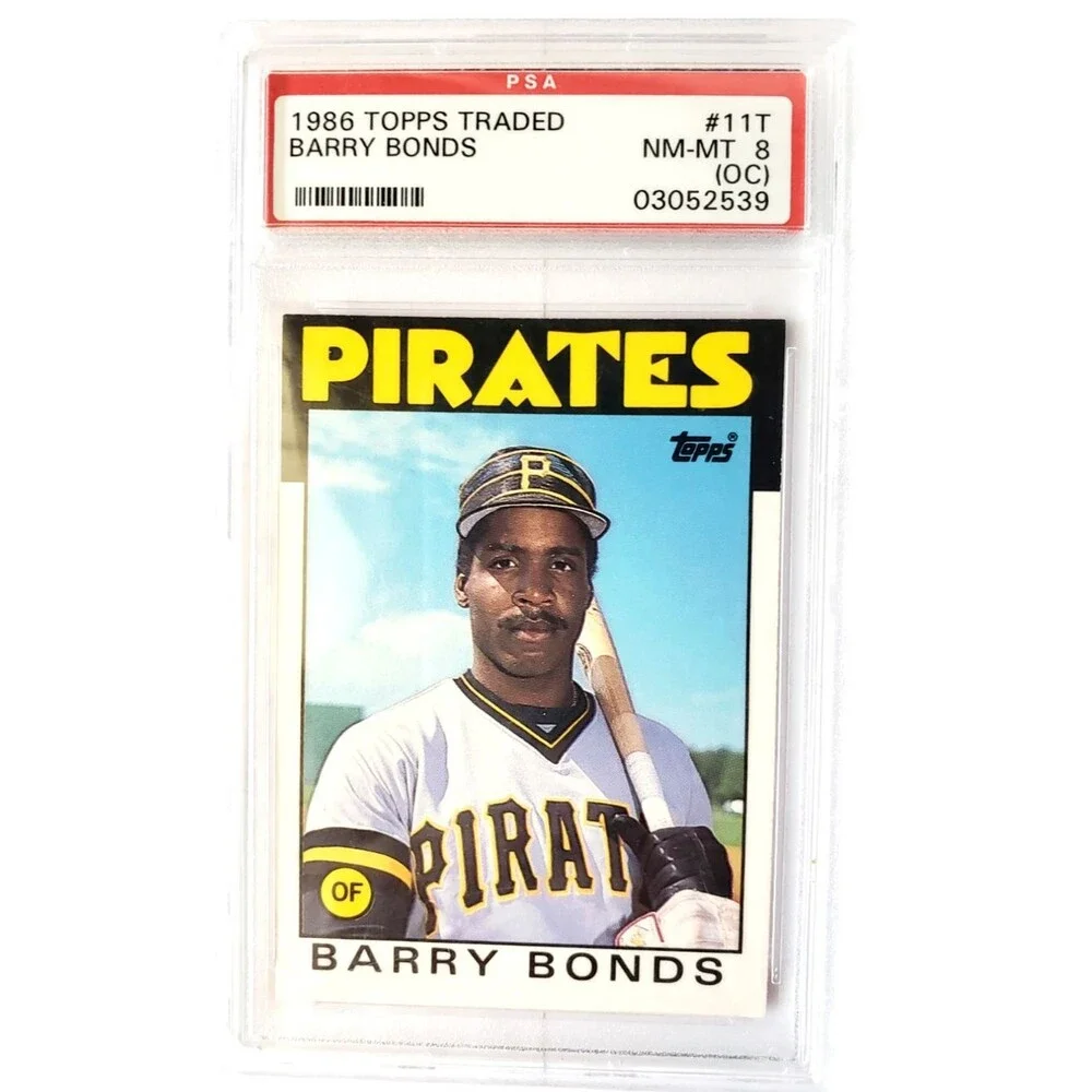 1986 Topps Traded Barry Bonds Rookie Card Graded PSA 8 NM-MT #11T New Card