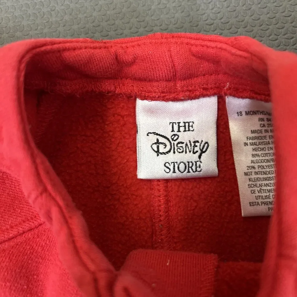 Vtg Disney Store Minnie Mouse Sweatshirt Jacket Snap Front Red Size 18m Embrd.