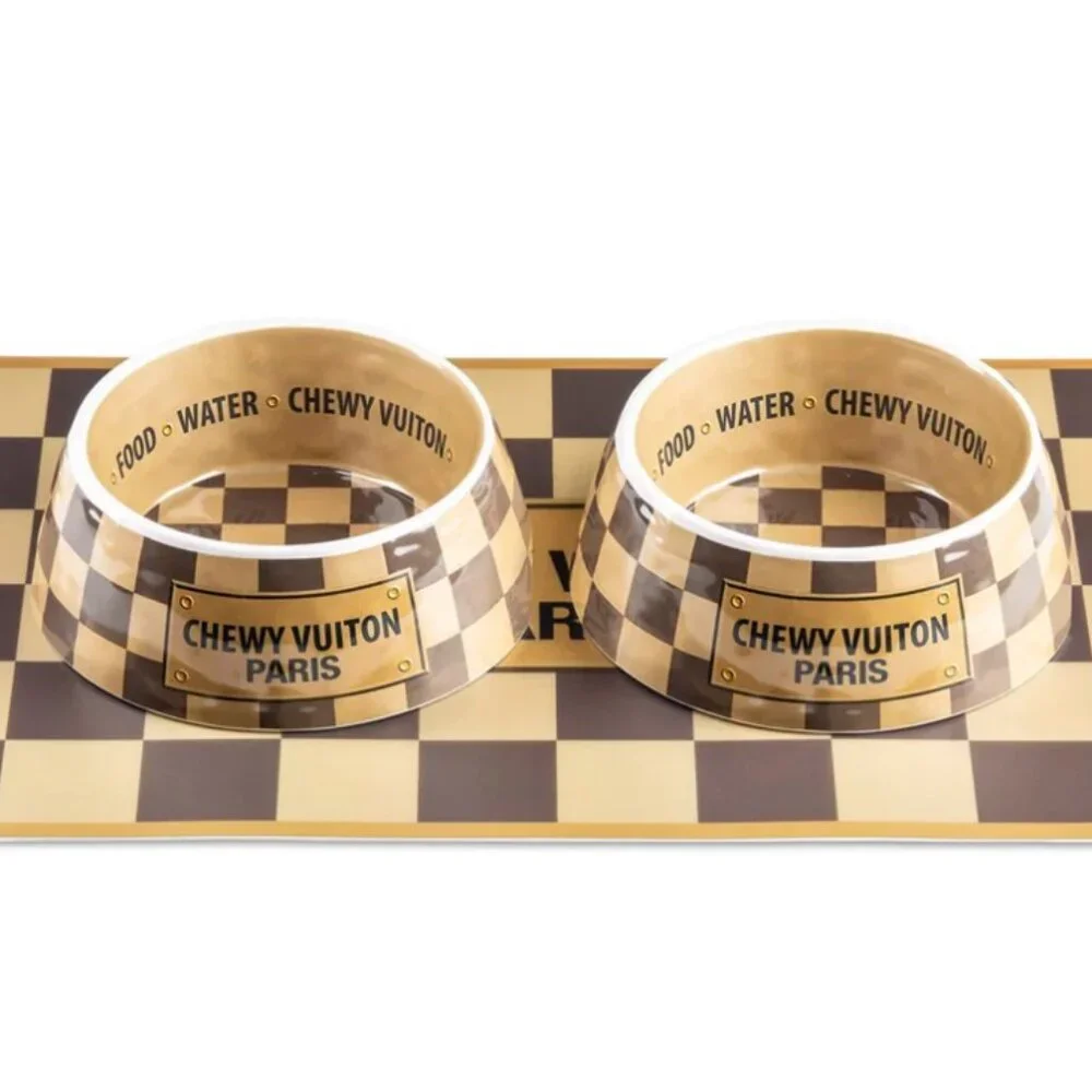NEW Chewy Vuitton Dog Bowl Size Medium