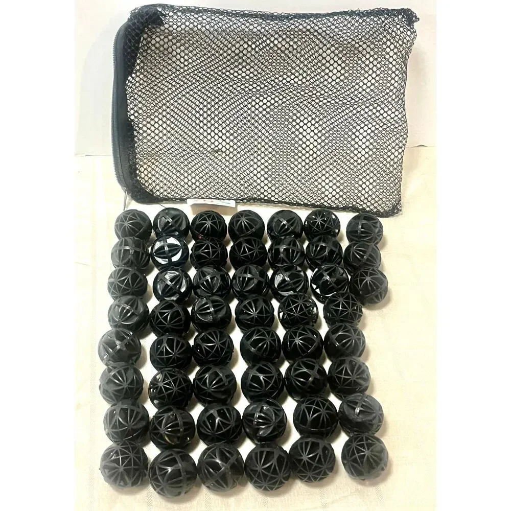 CNZ 50pcs Black Aquarium Fish Tank Filter Bio-Balls Filtration 1-inch (1-Pack)