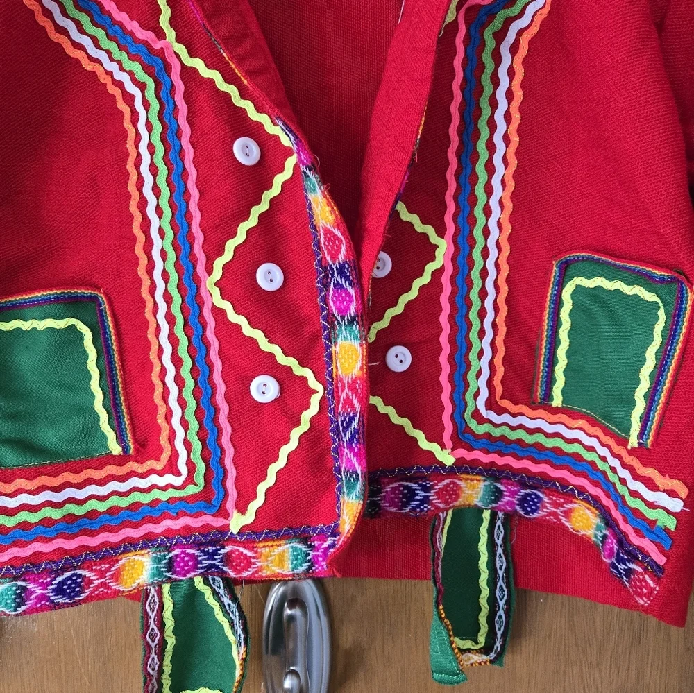 Colorful Kids Jacket with Embroidered Details