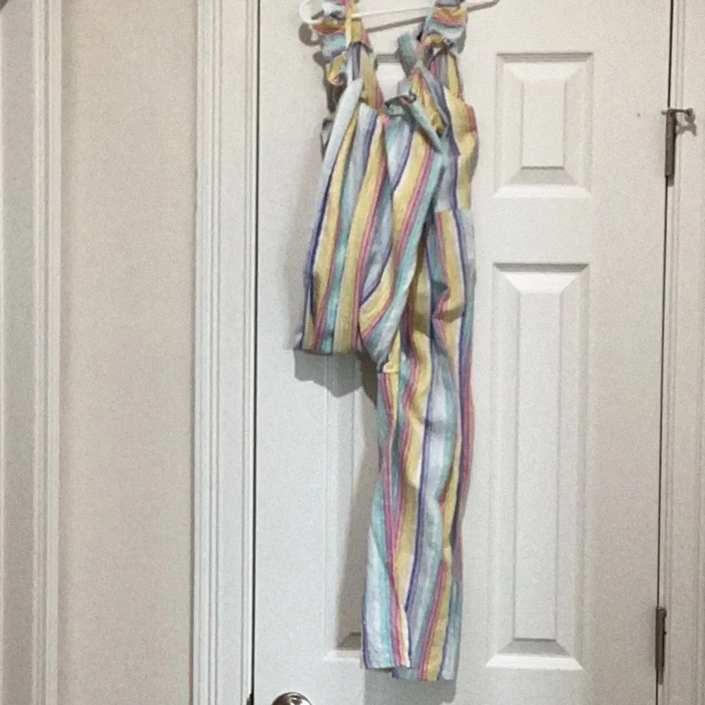 Carter's Pink and Blue Jumpsuit with Pastel Stripes