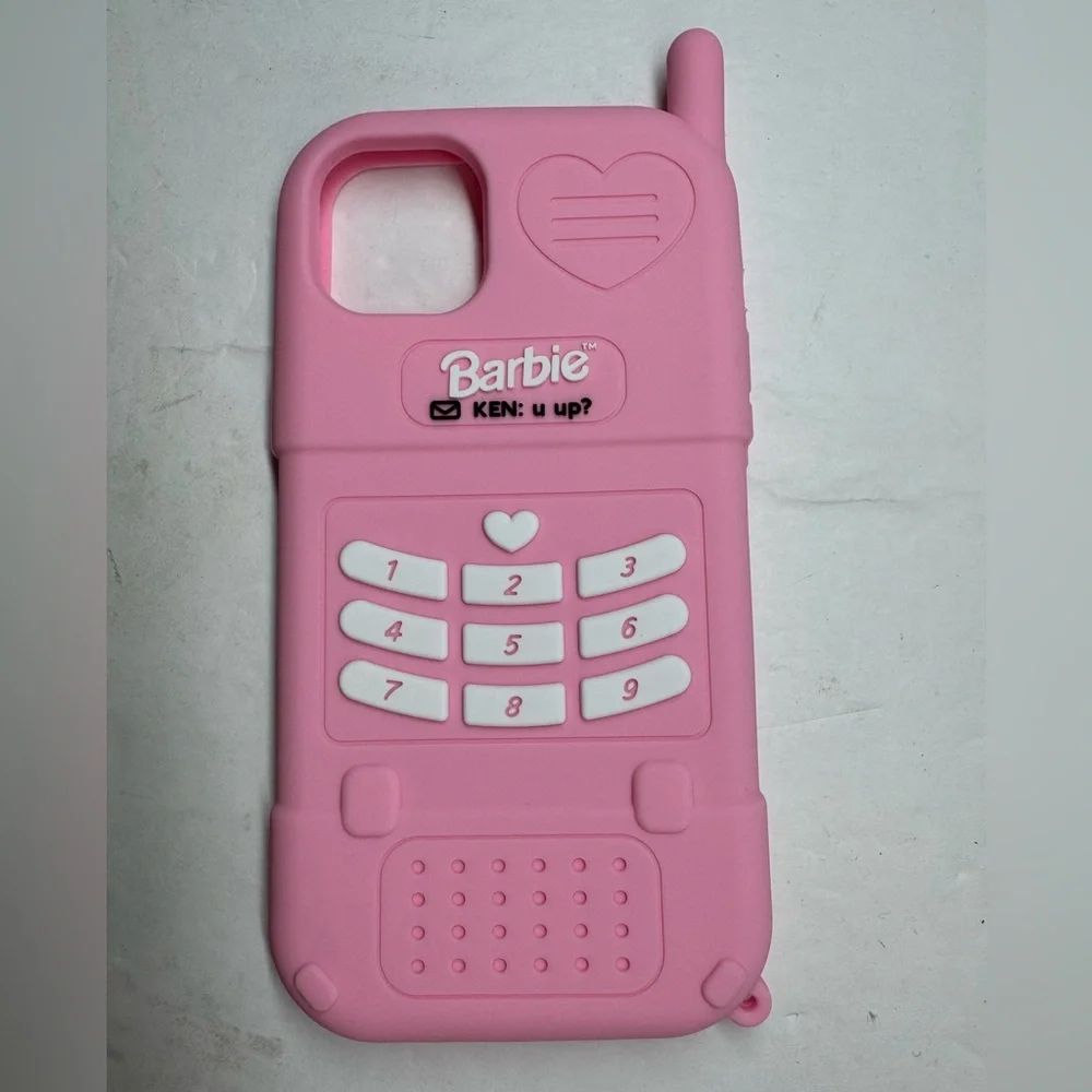 Barbie Pink Heart Phone Case silicon iPhone 14 Plus cute barbiecore