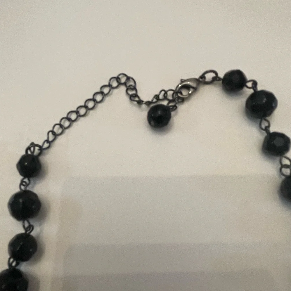 Elegant Black Beaded Necklace