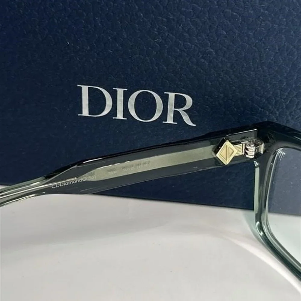 New Dior CD Diamond S6I Optical Glasses transparent Green Fast Ship!