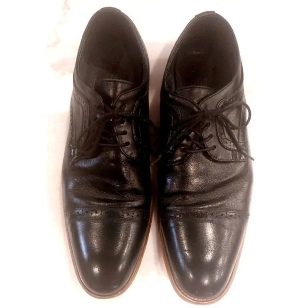 Stacy Adams Shoes Dickinson Cap Toe Oxford Classic Black‎ Leather Men's Size 13M