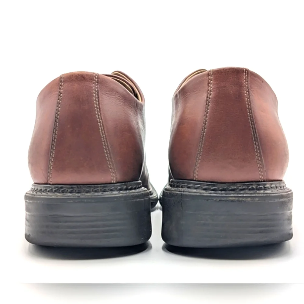 Bostonian Strada Mens Leather Lace-Up Dress Shoes Sz 10.5 Brown Made In Italy