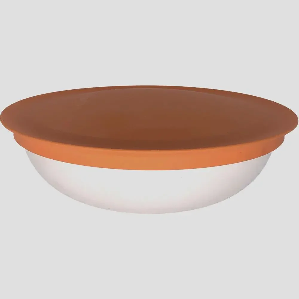 Tupperware Bowl With Lid Orange White Chic Small Serving Container Round