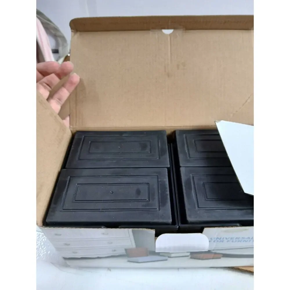 NWT ANNKUT Heavy Duty, Rectangle, 4-Pack Black, 4-Inch Furniture Risers