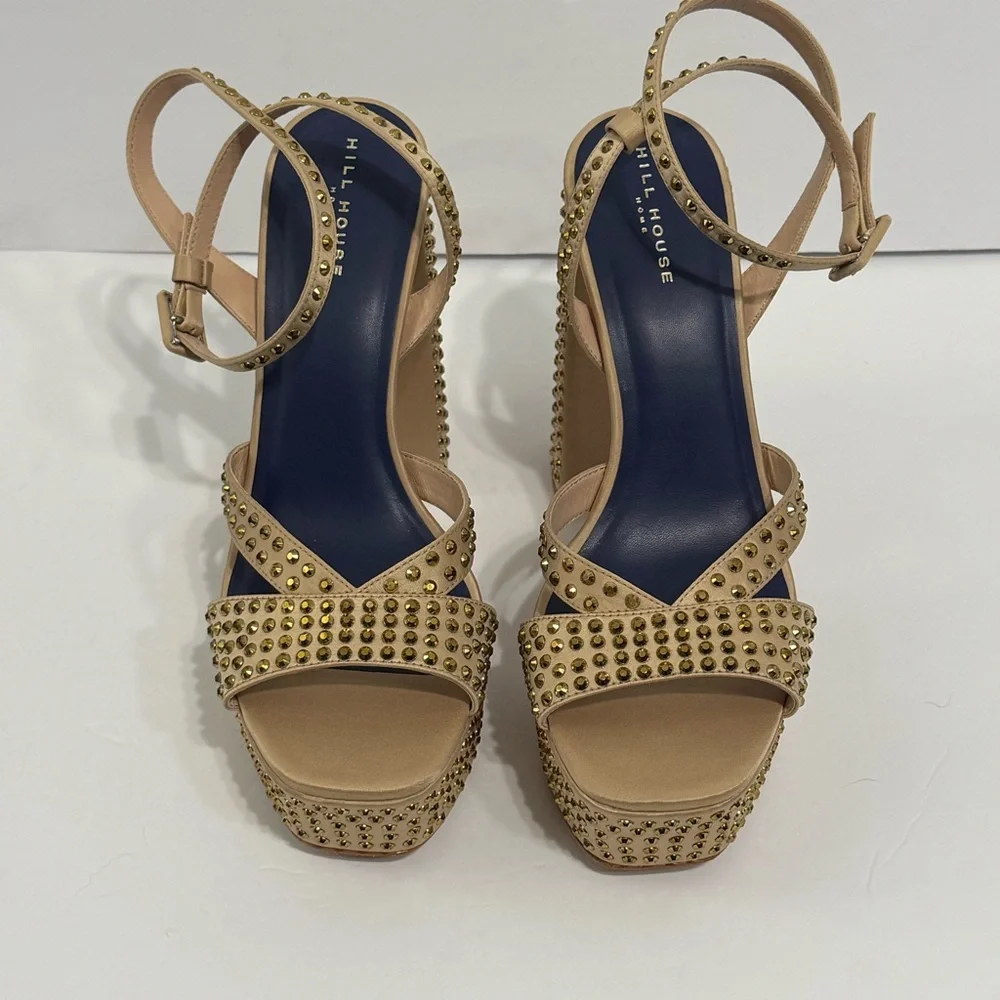 Hill House Gold Home for the Party Studded Platform Heels size 40