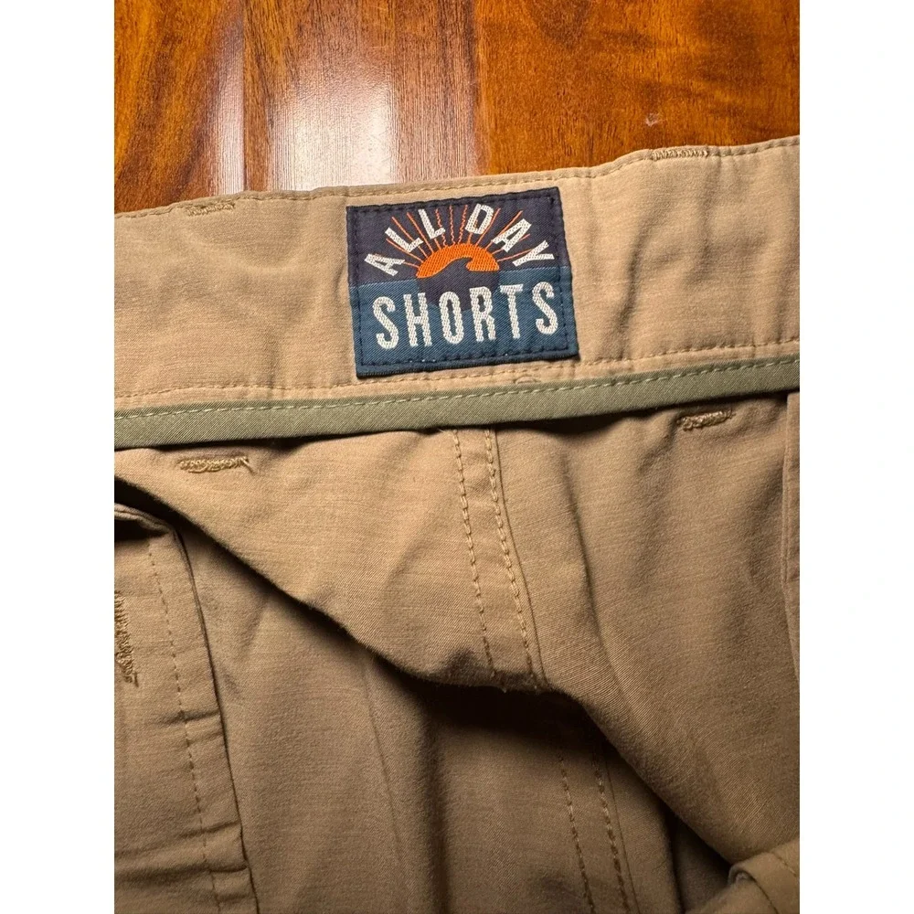 Faherty All Day Shorts Tan Mens Size 38 MSC0012 Chino Flat Front Preppy Beachy