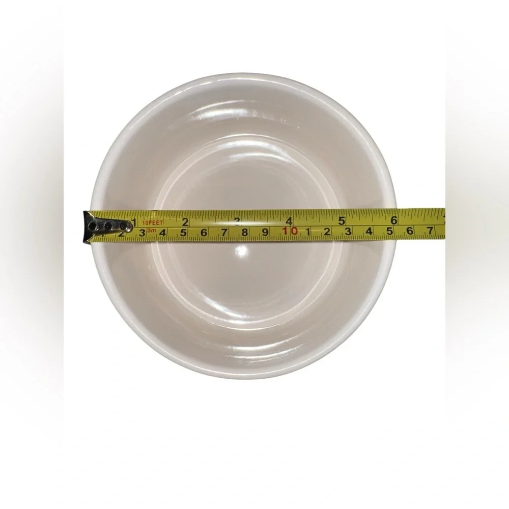 Rae Dunn White Dog Bowl with Black 'BARK' Text