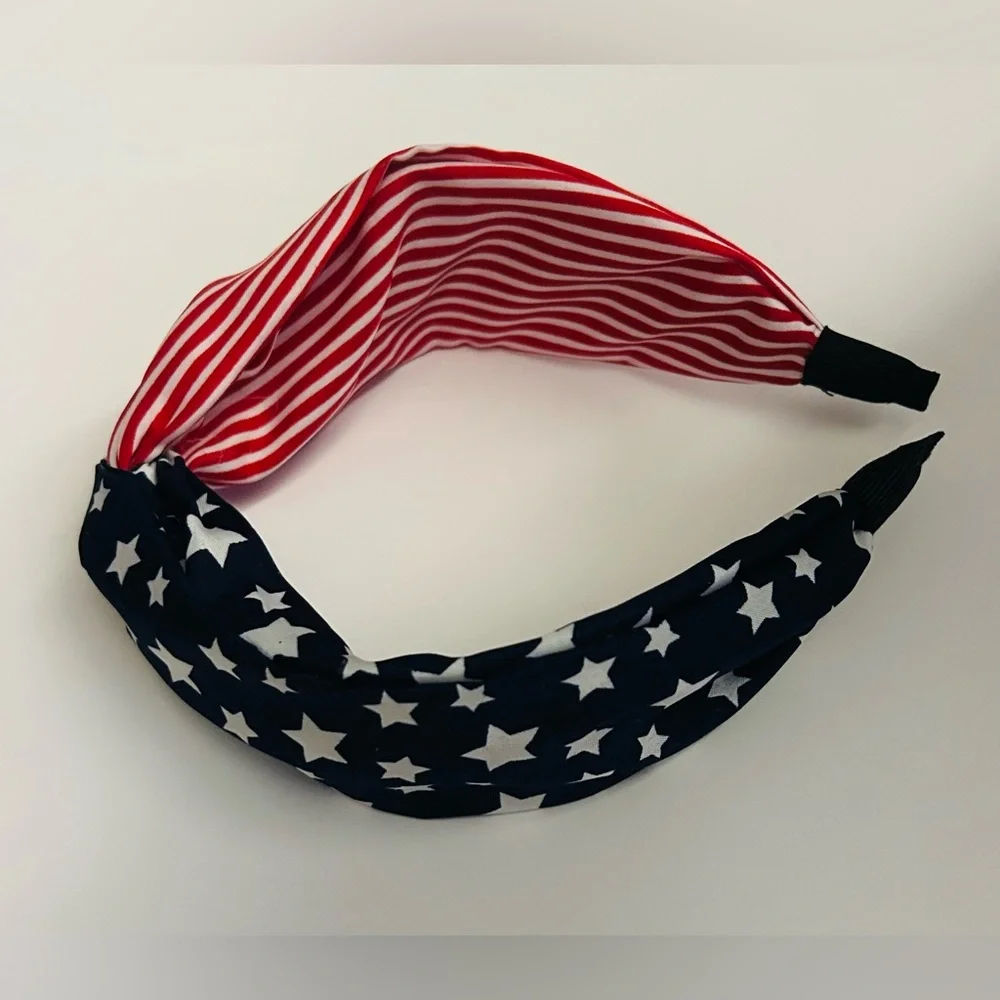 New Seasonal Collection Patriotic Headband Stars Stripes Red White Blue Cloth