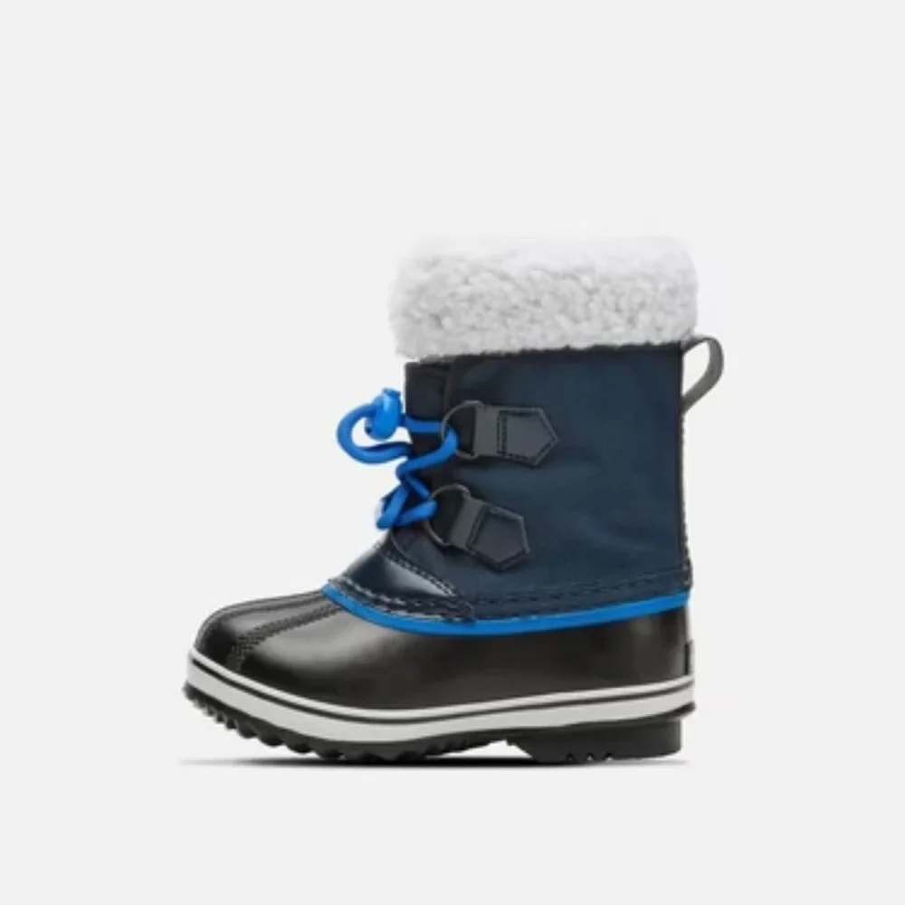 Sorel Boy's Blue Black Yoot Mac NC1962-465 Fur Ankle Winter Snow Boots Size 9