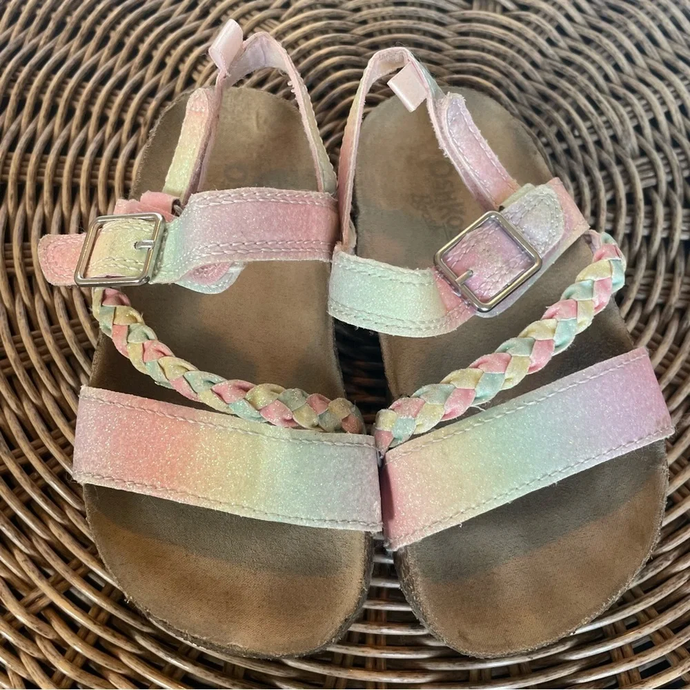Oshkosh Girl Rainbow glitter sandals size 10m