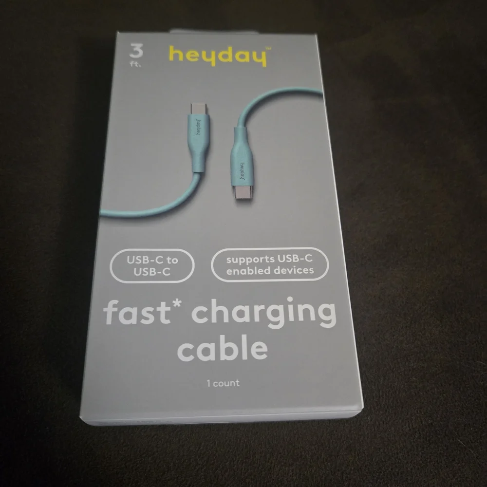 Heyday USB-C to USB-C Fast Charging Cable - Teal