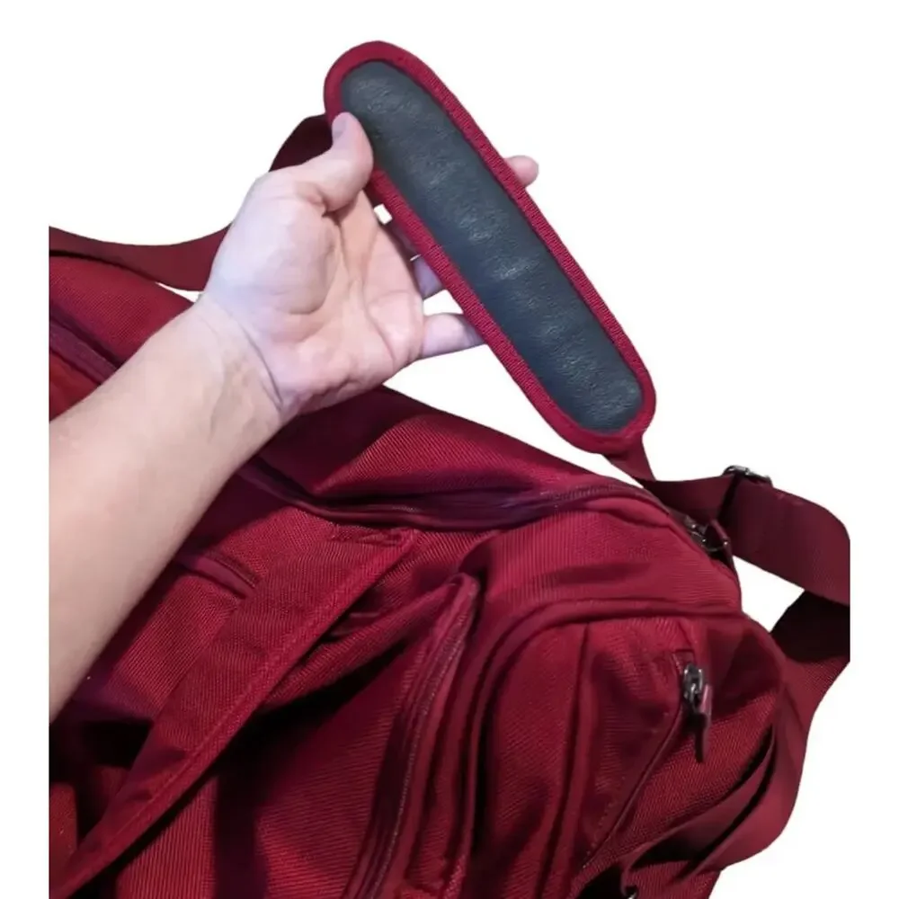 Brics Red Duffel Bag Travel Carry On Canvas Weekender Men Women Gym