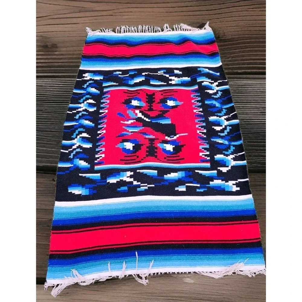 Vintage Wool Hand  Woven Rug Native American Rug Throw Blanket 45 