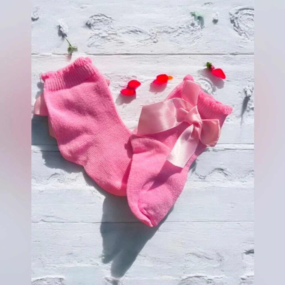 Pink Kids Socks with Bow
