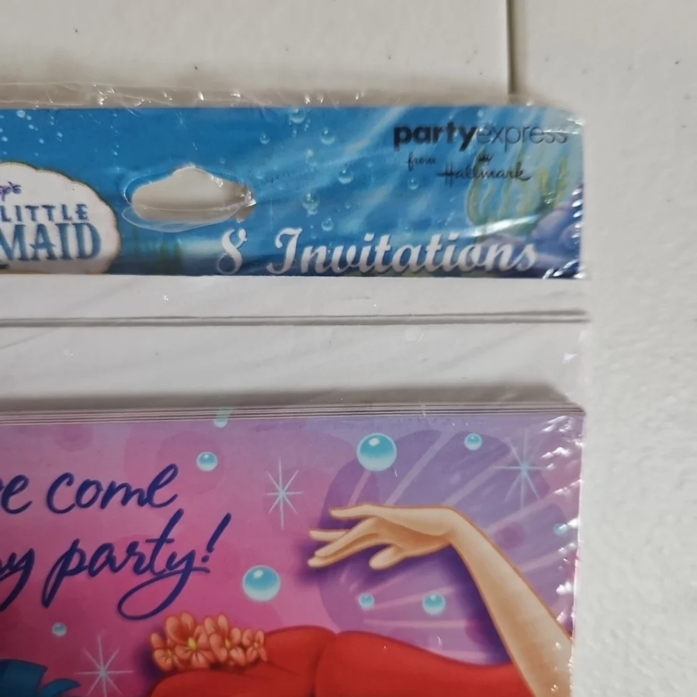 2 Vintage Disney Princess The Little Mermaid Party Invitations 8 Packs Envelopes