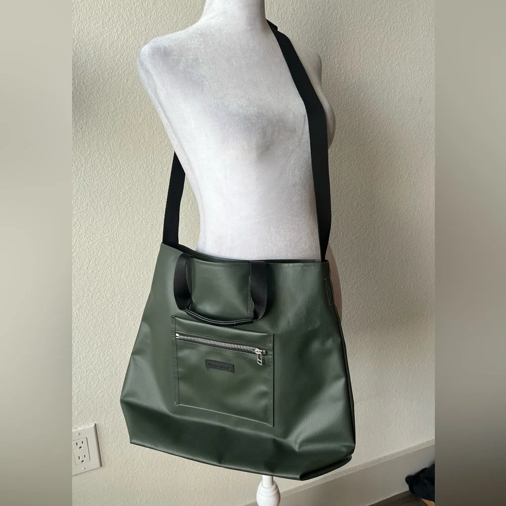 Green Tote Bag with Black Straps