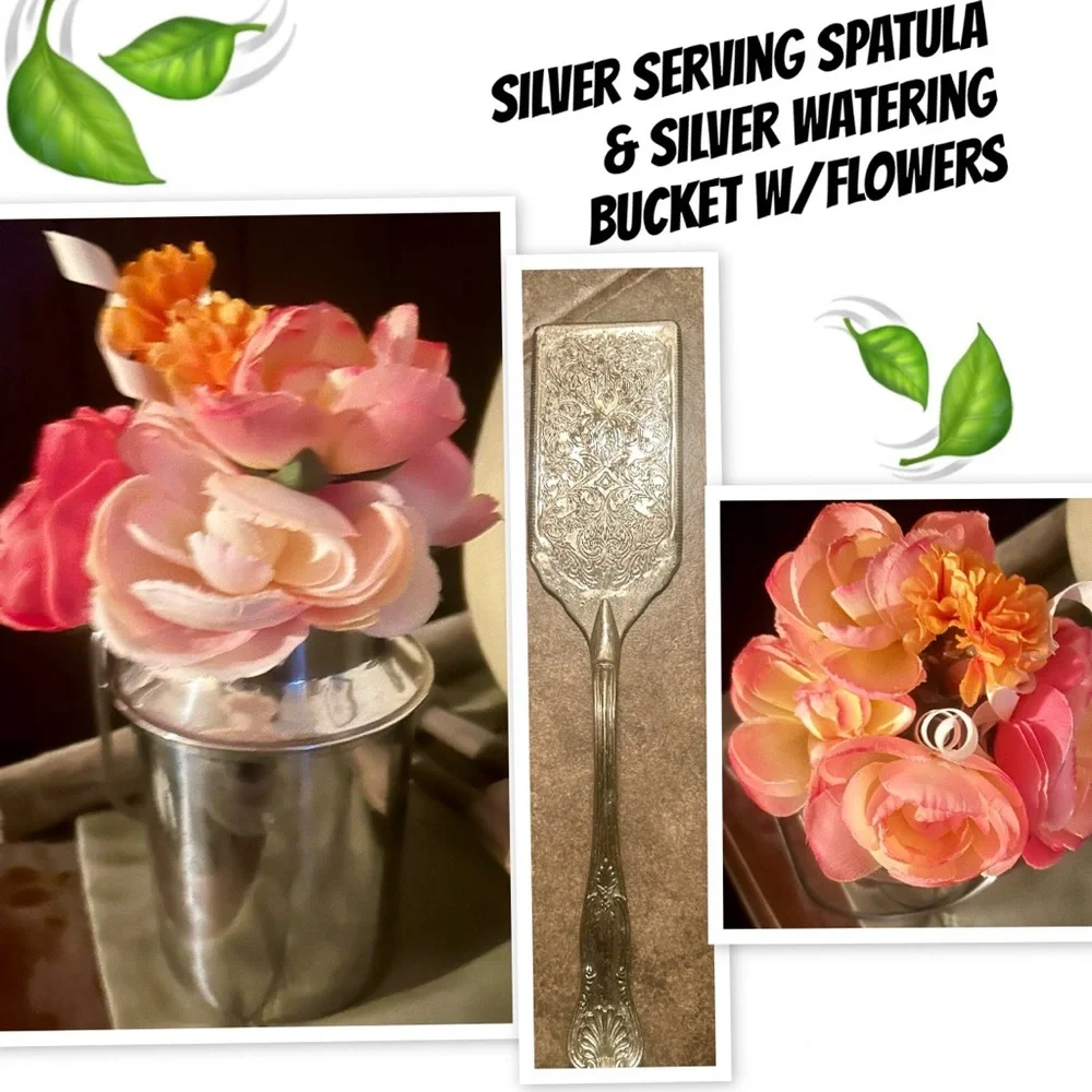 Floral Silver Serveware Set