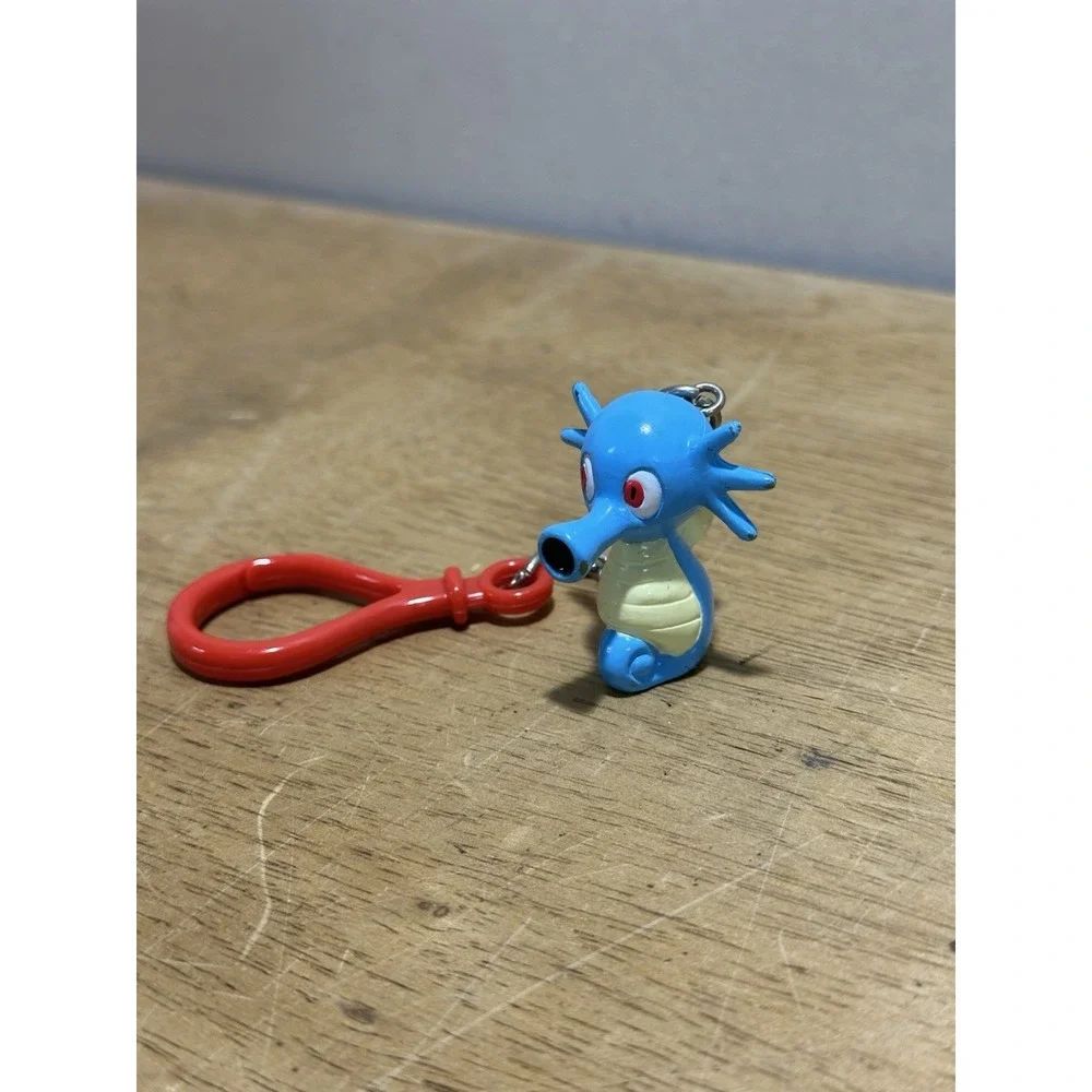 Vtg 1999 Pokemon PVC Horsea Keychain with Clip Pencil Top Water Type Gen I