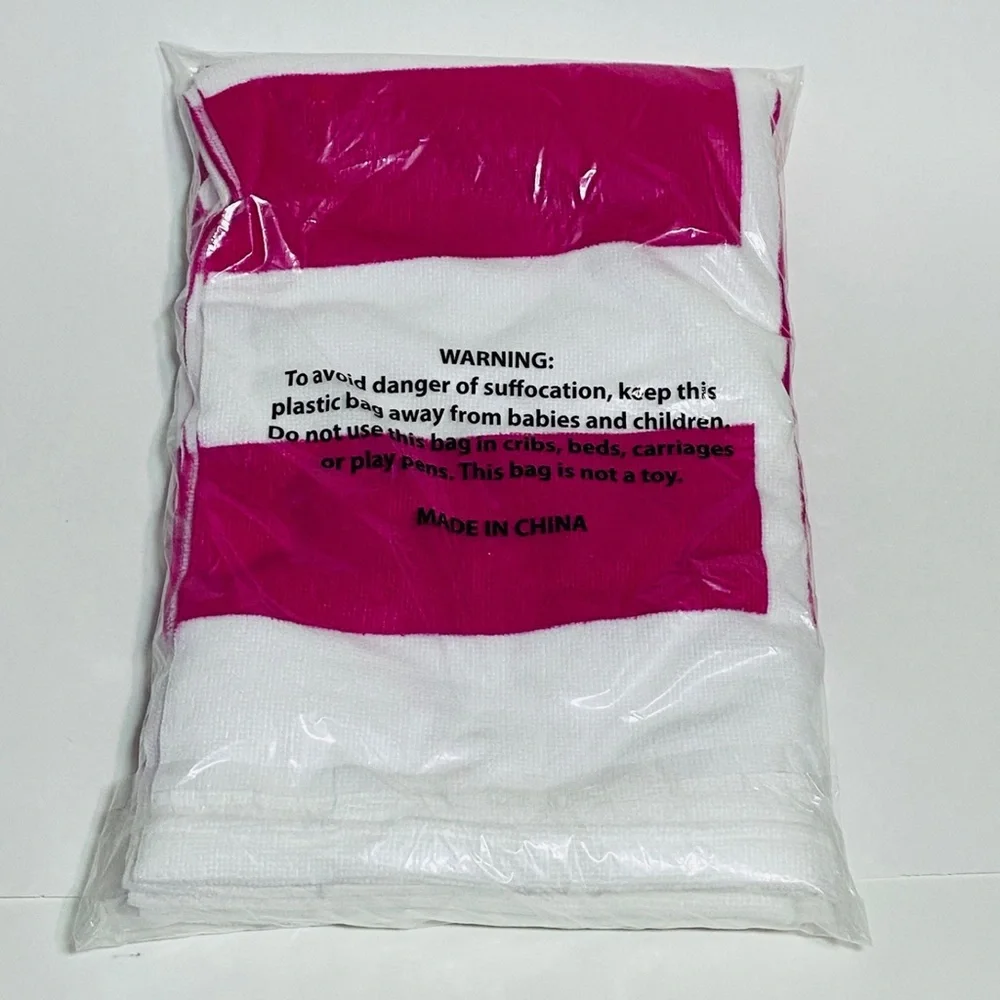 Beach Towel Promo T-Mobile Tuesdays Swag Hot Pink Stripes Bath Pool Polyester