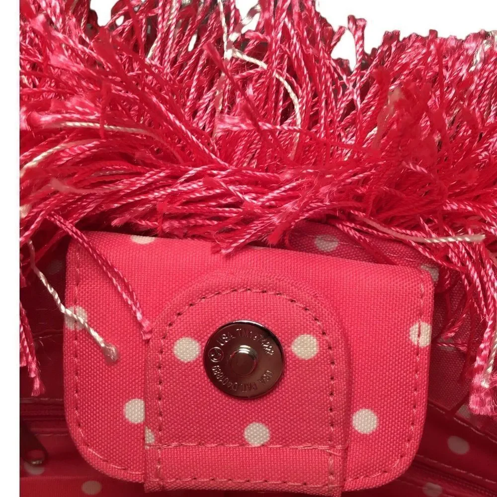 Pink Frog Tote Bag | Kids Purse | Polka Dots & Bow | Cute Girls Bag