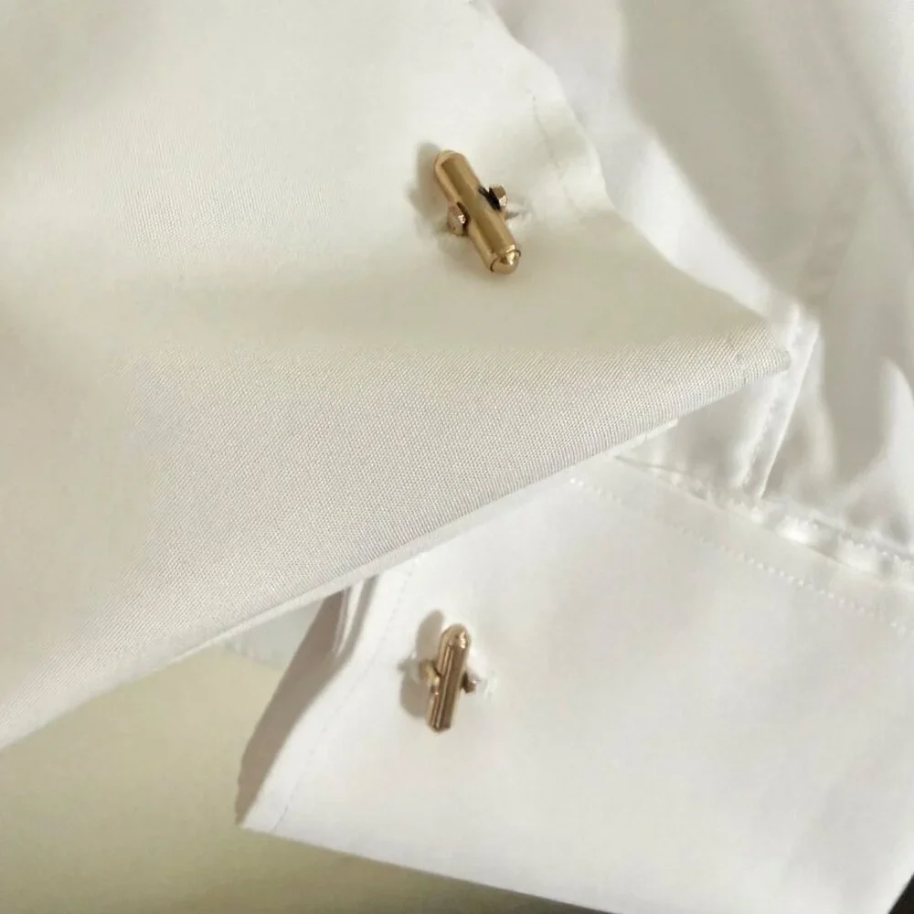 Vintage Goldtone Oval Cufflinks Textured Geometric Design
