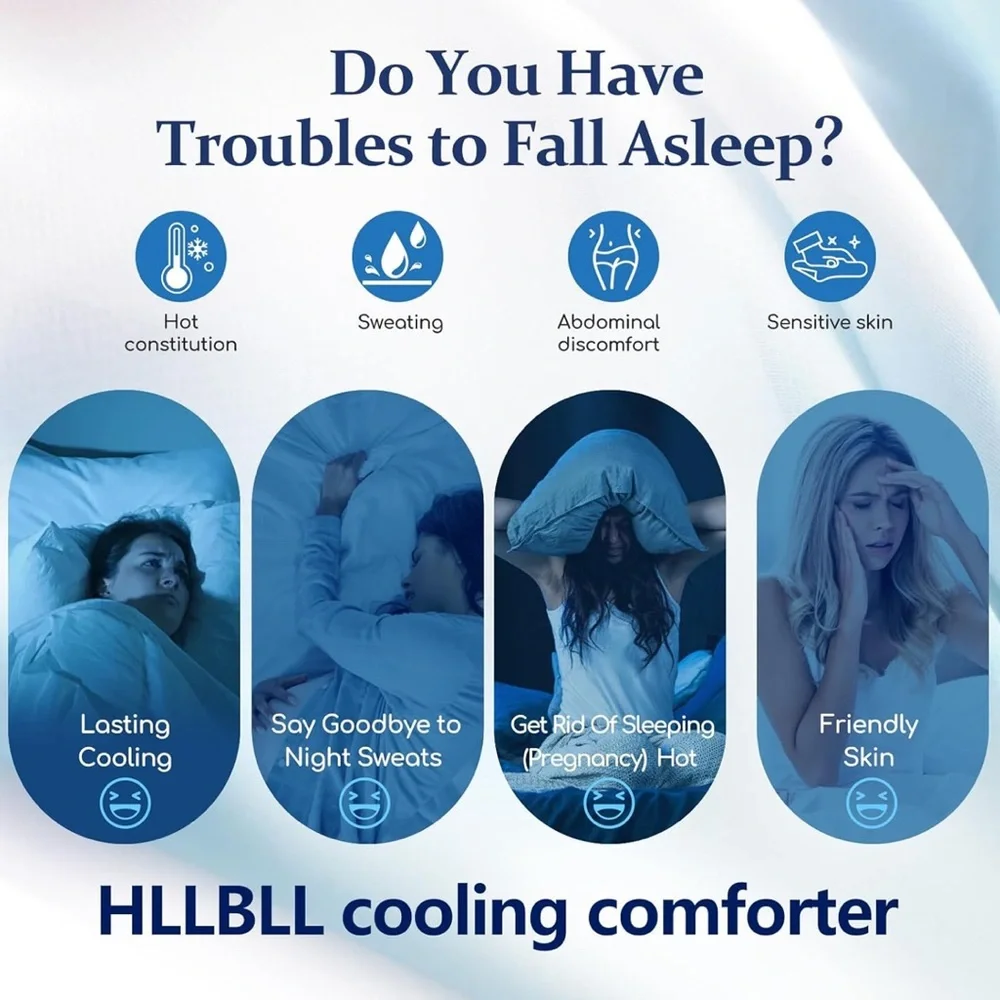 New. HLLBLL® Cooling Comforter – Lightweight All-Season Blanket size 68”x90”