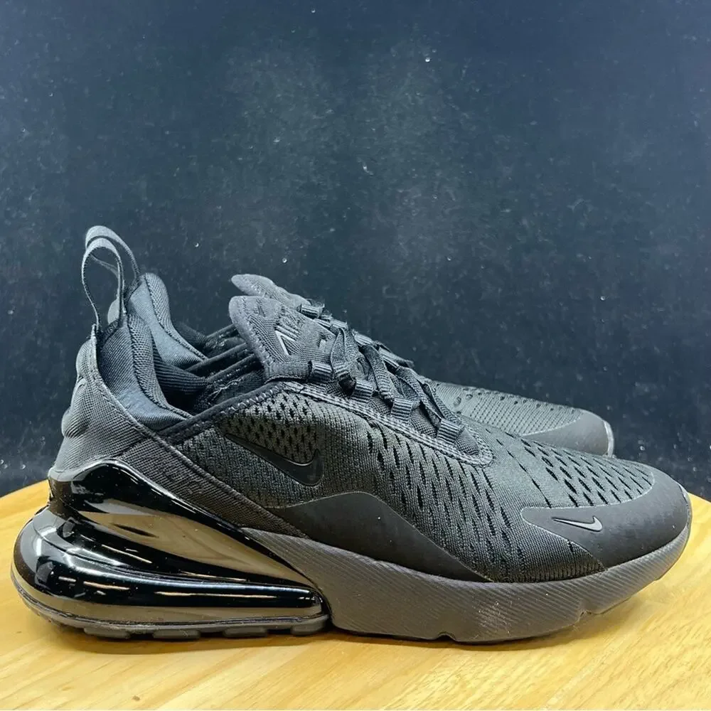 Nike Air Max 270 Triple Black Women's Sneakers Size 8 Black AH6789-006 NEW