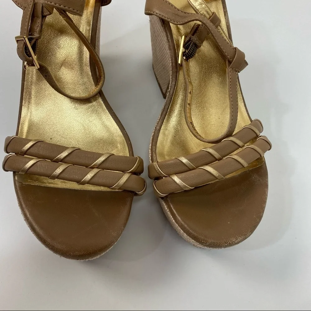 Y2k Vintage Chonk Chunky Kate Spade New York Platform Wedges Sandals Ankle Strap