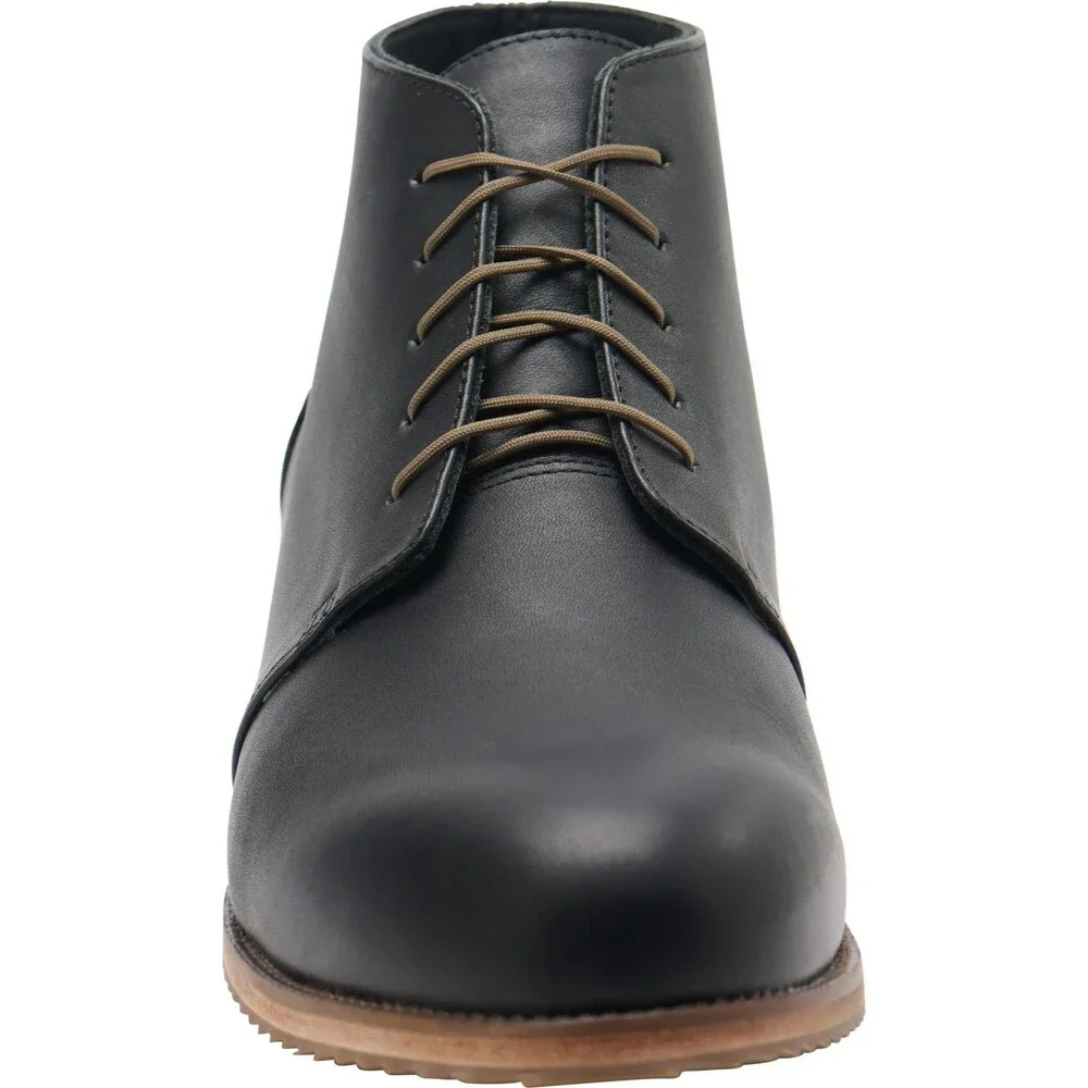 NISOLO MEN'S CHUKKA LEATHER BOOTS BLACK SZ 9.5 NIB