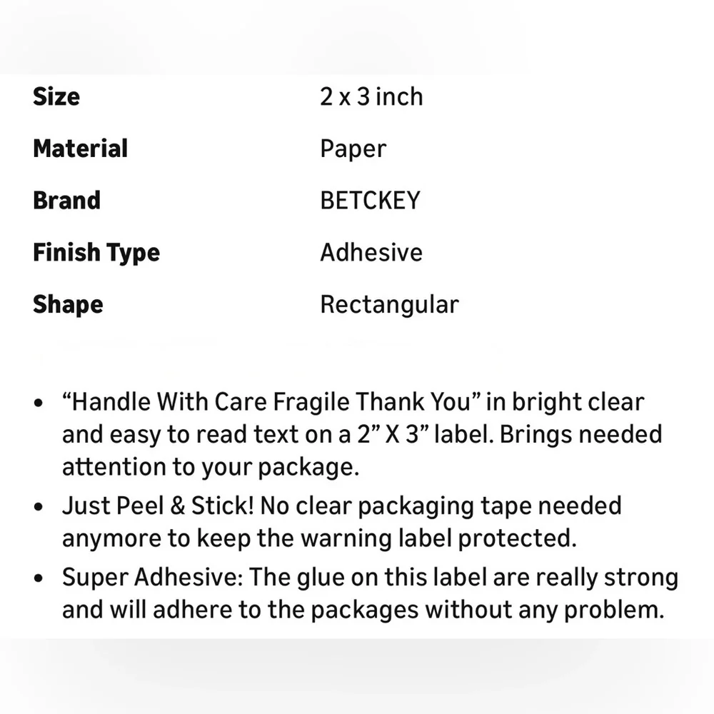 Red Fragile Handle With Care Stickers