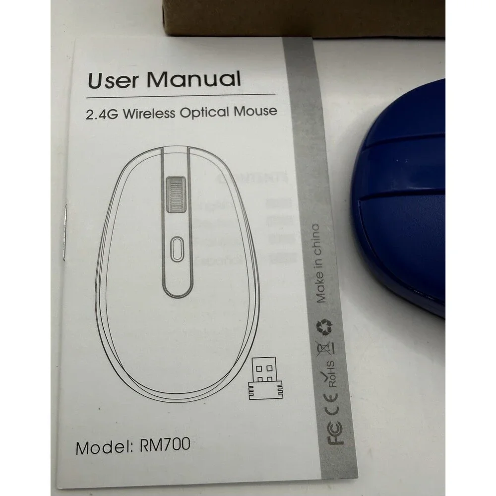 Rii Wireless Mouse RM700 2.4G Silent Mouse,Computer Mouse with USB Nano Receiver
