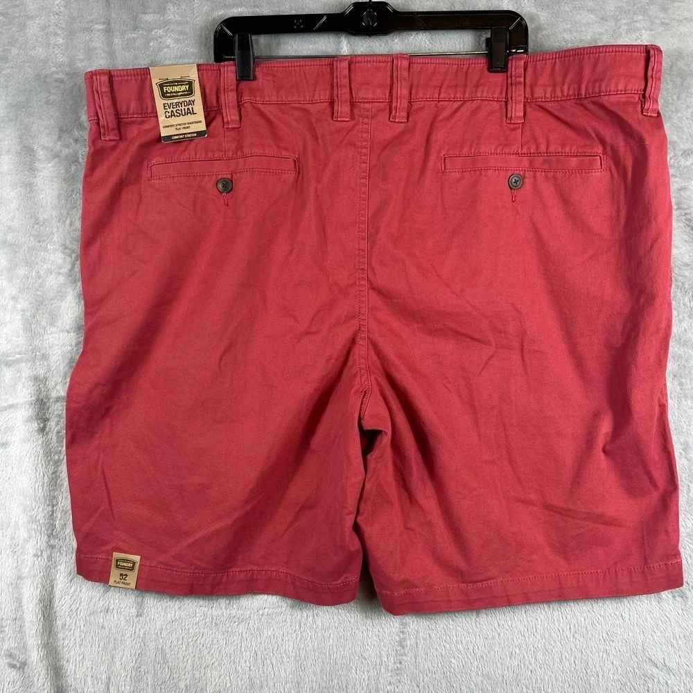 The Foundry Mens 52 Casual Shorts Comfort Stretch Garnet Rose Flat Front Preppy