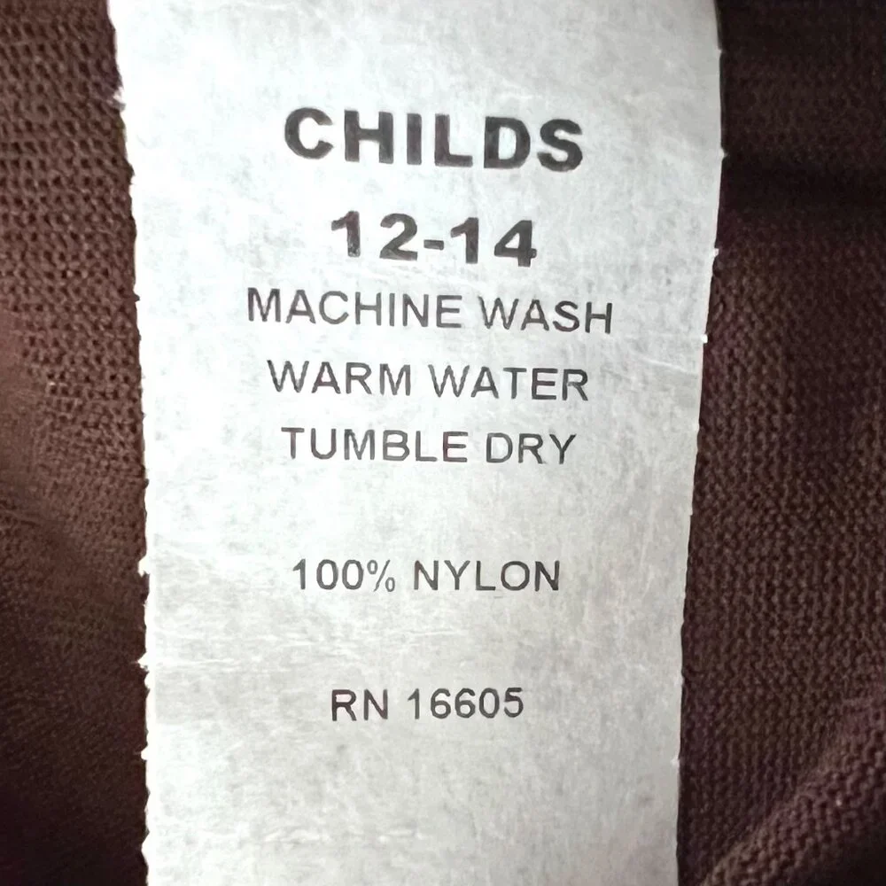 Long Sleeve Bodysuit Child’s L 12-14 Brown Turtleneck Leotard Zip Back Cheer